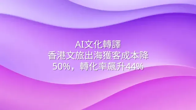 AI文化轉譯：香港文旅出海獲客成本降50%，轉化率飆升44%