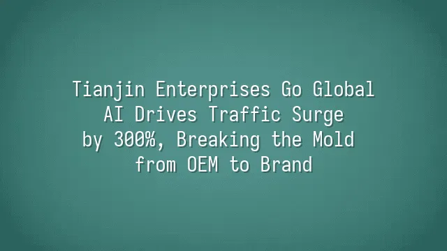 Tianjin Enterprises Go Global: AI Drives Traffic Surge by 300%, Breaking the Mold from OEM to Brand