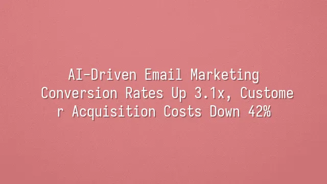 AI-Driven Email Marketing: Conversion Rates Up 3.1x, Customer Acquisition Costs Down 42%
