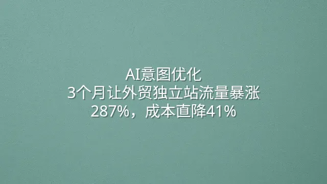 AI意图优化：3个月让外贸独立站流量暴涨287%，成本直降41%