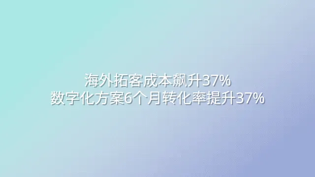 海外拓客成本飙升37%？数字化方案6个月转化率提升37%