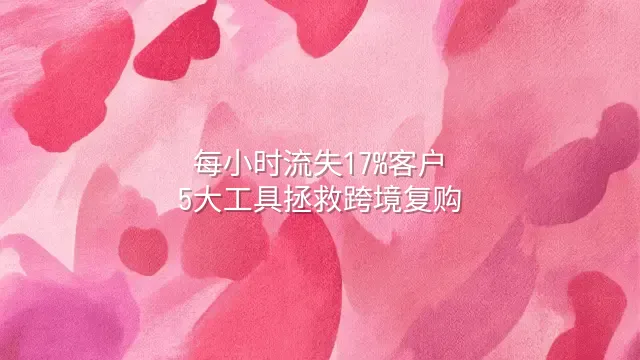 每小时流失17%客户？5大工具拯救跨境复购
