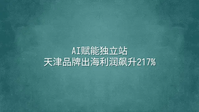 AI赋能独立站：天津品牌出海利润飙升217%