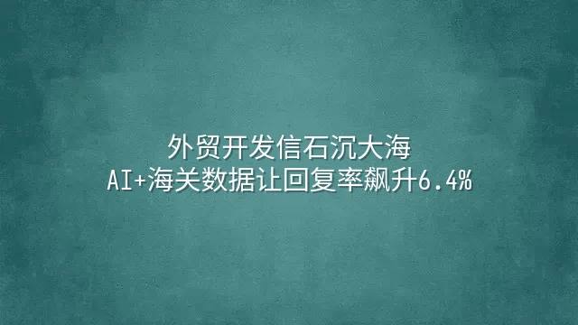 外贸开发信石沉大海？AI+海关数据让回复率飙升6.4%