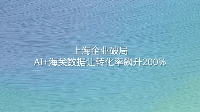 上海企业破局：AI+海关数据让转化率飙升200%