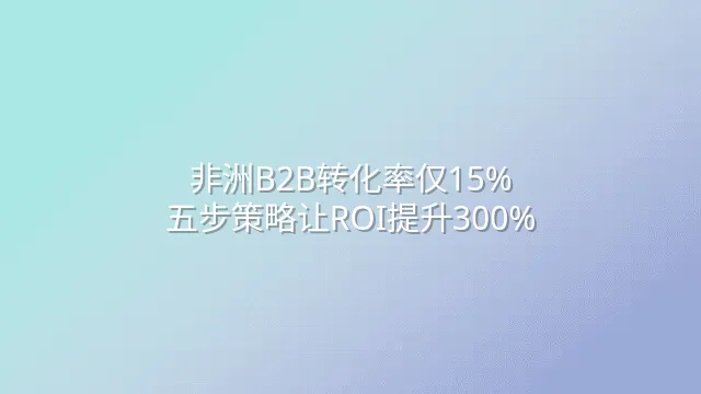 非洲B2B转化率仅15%？五步策略让ROI提升300%