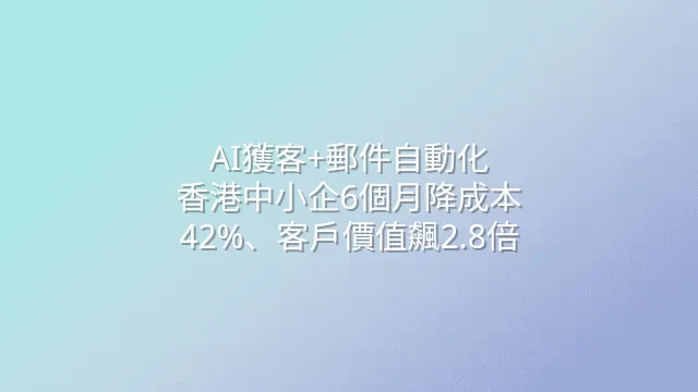 AI獲客+郵件自動化：香港中小企6個月降成本42%、客戶價值飆2.8倍