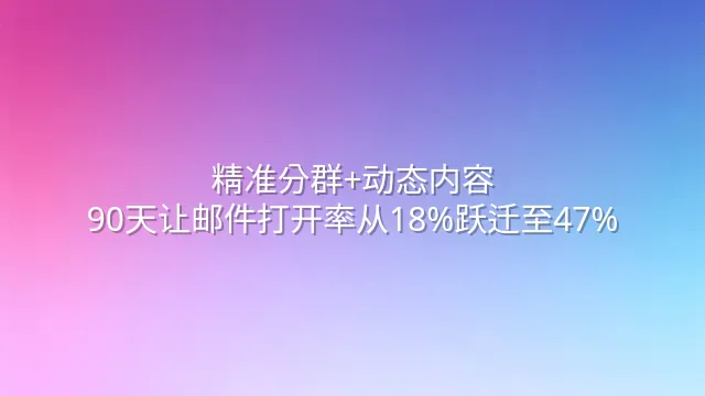精准分群+动态内容：90天让邮件打开率从18%跃迁至47%