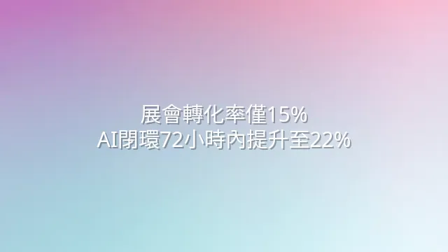 展會轉化率僅15%？AI閉環72小時內提升至22%