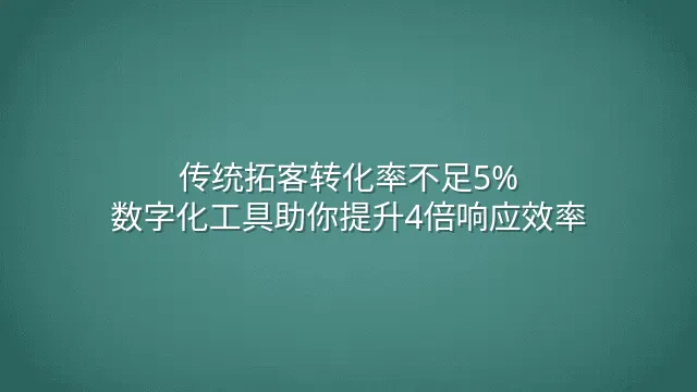 传统拓客转化率不足5%？数字化工具助你提升4倍响应效率