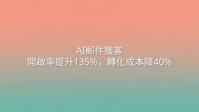 AI郵件獲客：開啟率提升135%，轉化成本降40%