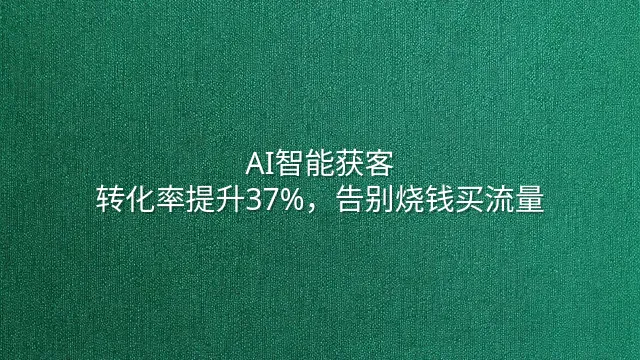 AI智能获客：转化率提升37%，告别烧钱买流量