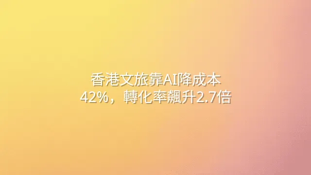 香港文旅靠AI降成本42%，轉化率飆升2.7倍