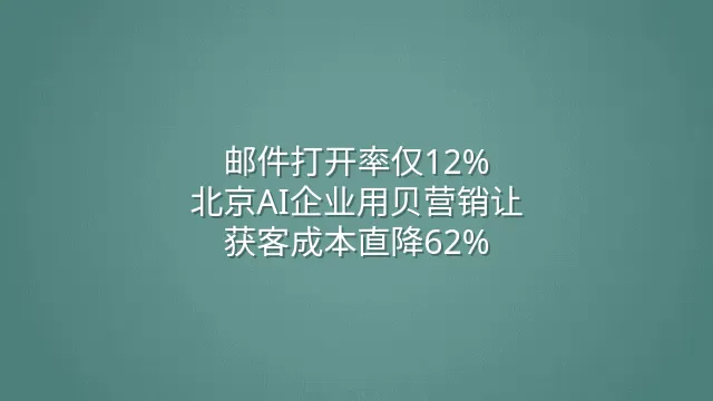 邮件打开率仅12%？北京AI企业用贝营销让获客成本直降62%