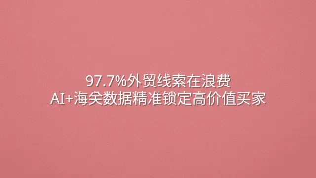 97.7%外贸线索在浪费？AI+海关数据精准锁定高价值买家