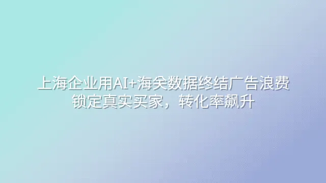 上海企业用AI+海关数据终结广告浪费：锁定真实买家，转化率飙升