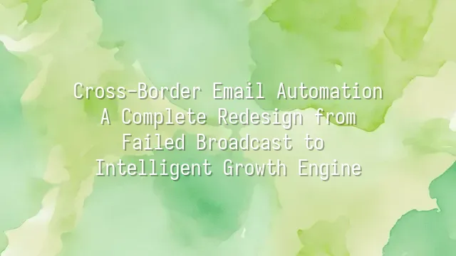 Cross-Border Email Automation: A Complete Redesign from Failed Broadcast to Intelligent Growth Engine