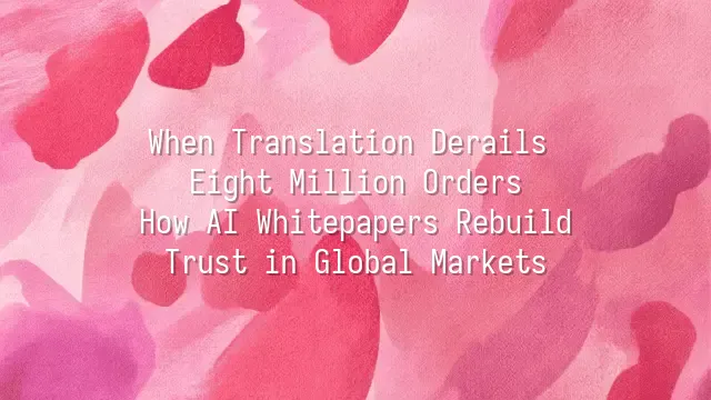 When Translation Derails Eight Million Orders: How AI Whitepapers Rebuild Trust in Global Markets