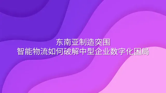 东南亚制造突围：智能物流如何破解中型企业数字化困局