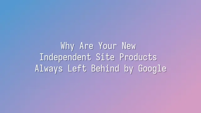 Why Are Your New Independent Site Products Always Left Behind by Google?
