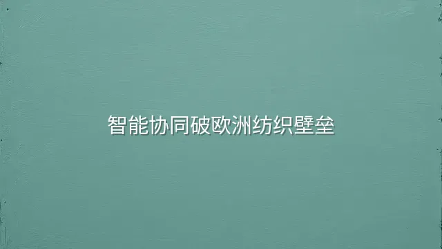 智能协同破欧洲纺织壁垒