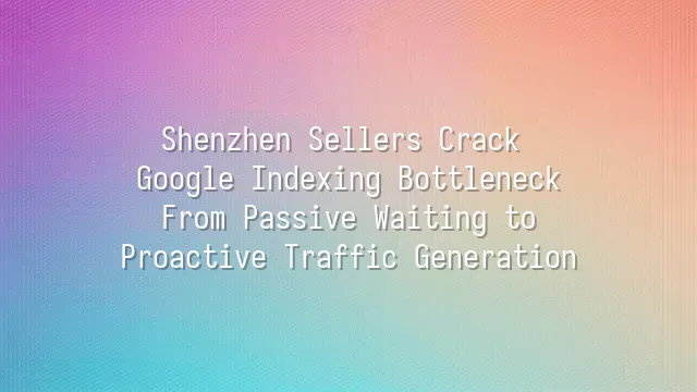 Shenzhen Sellers Crack Google Indexing Bottleneck: From Passive Waiting to Proactive Traffic Generation