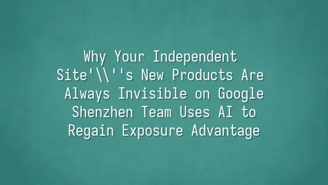 Why Your Independent Site's New Products Are Always Invisible on Google? Shenzhen Team Uses AI to Regain Exposure Advantage