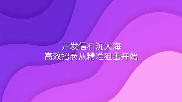 开发信石沉大海？高效招商从精准狙击开始