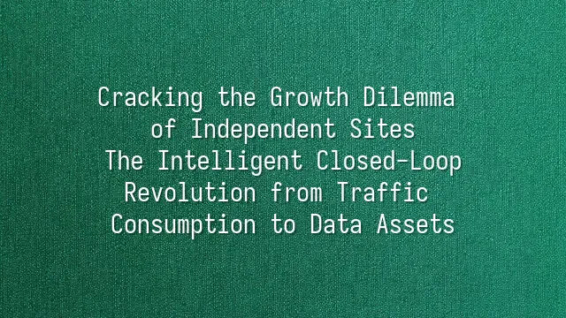 Cracking the Growth Dilemma of Independent Sites: The Intelligent Closed-Loop Revolution from Traffic Consumption to Data Assets