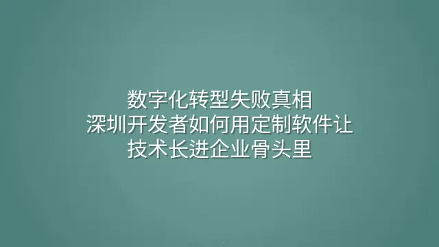 数字化转型失败真相：深圳开发者如何用定制软件让技术长进企业骨头里