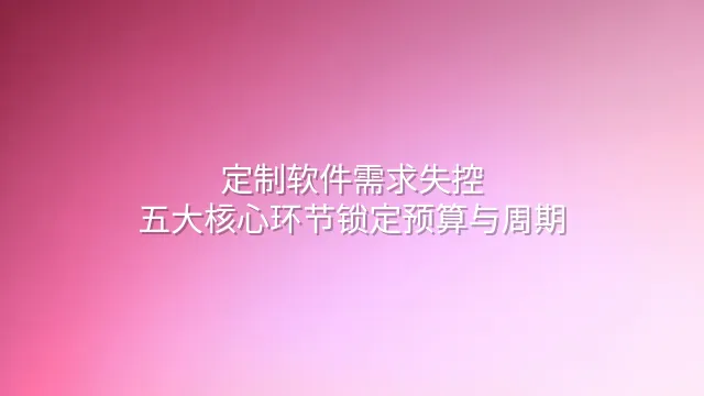 定制软件需求失控？五大核心环节锁定预算与周期