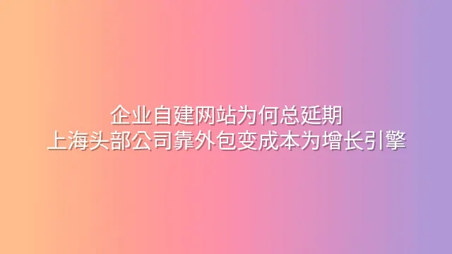 企业自建网站为何总延期？上海头部公司靠外包变成本为增长引擎