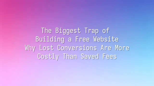 The Biggest Trap of Building a Free Website: Why Lost Conversions Are More Costly Than Saved Fees