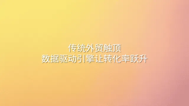 传统外贸触顶？数据驱动引擎让转化率跃升
