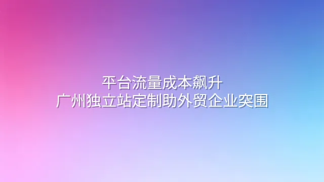 平台流量成本飙升？广州独立站定制助外贸企业突围