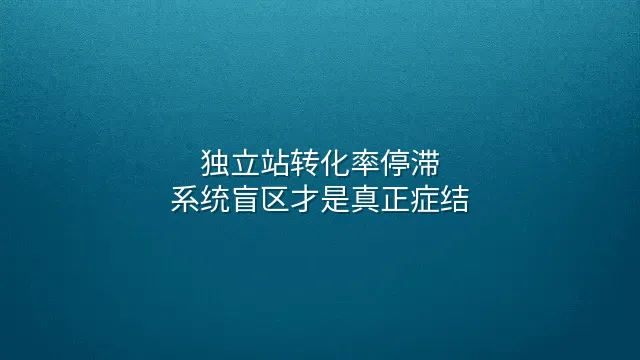 独立站转化率停滞？系统盲区才是真正症结