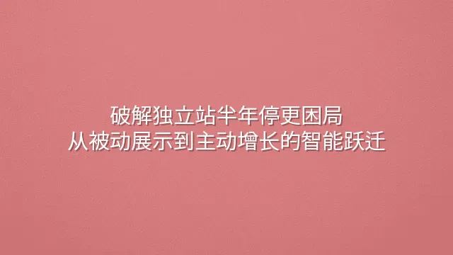 破解独立站半年停更困局：从被动展示到主动增长的智能跃迁