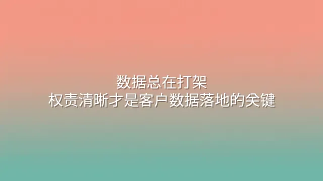 数据总在打架？权责清晰才是客户数据落地的关键
