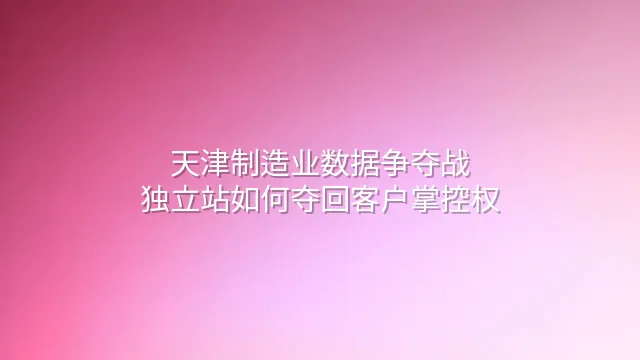 天津制造业数据争夺战：独立站如何夺回客户掌控权