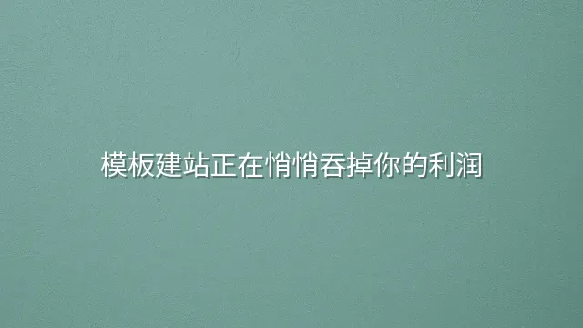 模板建站正在悄悄吞掉你的利润