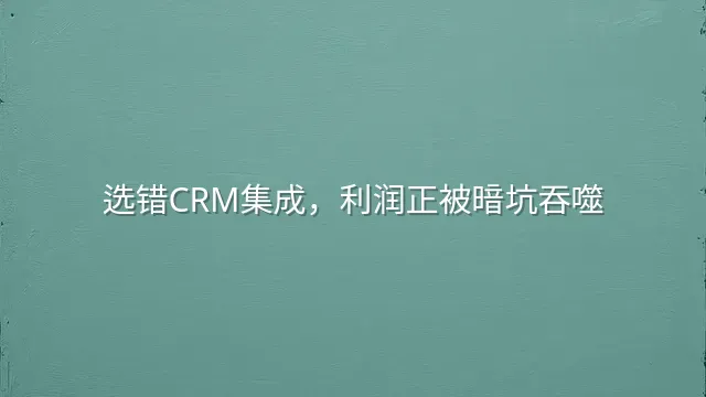 选错CRM集成，利润正被暗坑吞噬