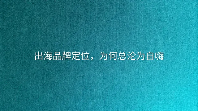 出海品牌定位，为何总沦为自嗨？