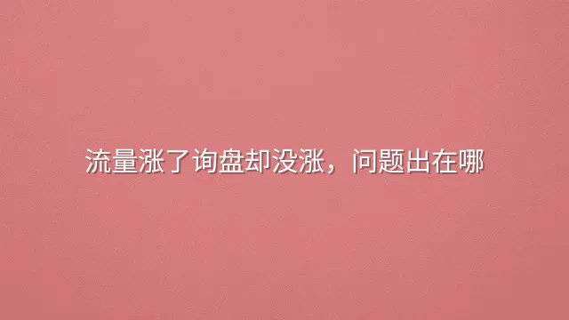 流量涨了询盘却没涨，问题出在哪？