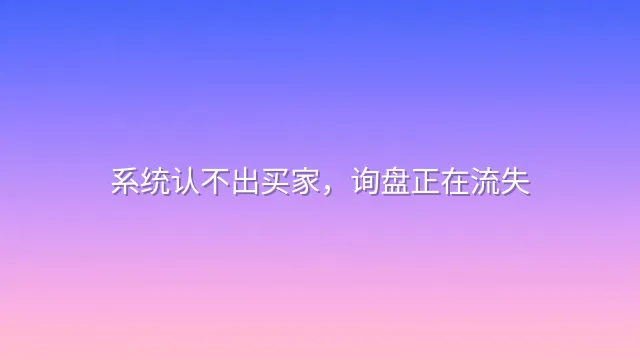 系统认不出买家，询盘正在流失