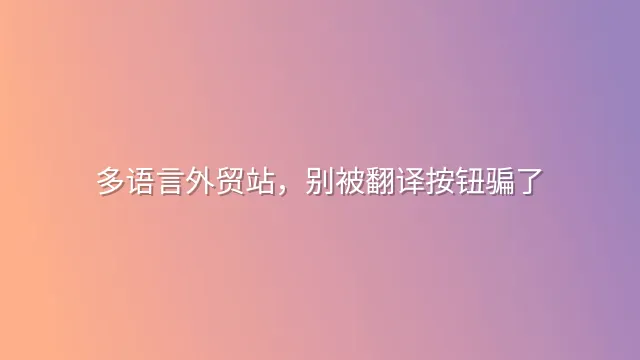 多语言外贸站，别被翻译按钮骗了