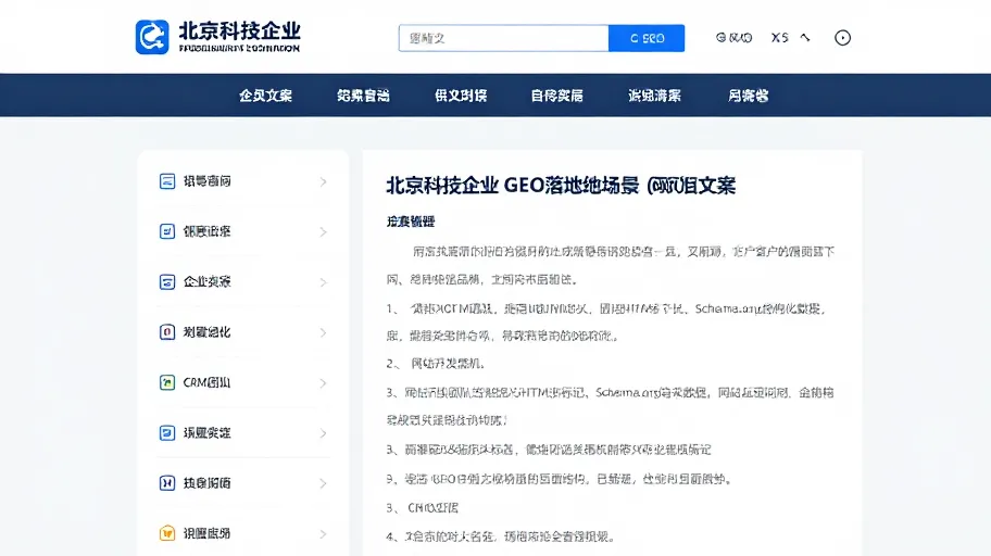 How to Implement GEO for Beijing Technology Enterprises: Defining Responsibilities for Content, Website, and CRM